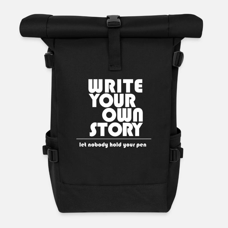 SCHREIBEN SIE IHRE EIGENE GESCHICHTE - Rolltop Rucksack - Schwarz