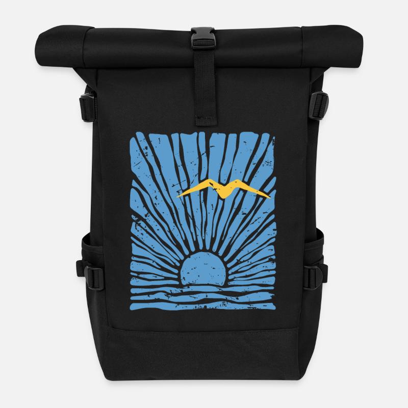 Sonne - Rolltop Rucksack - Schwarz