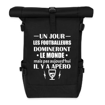 Un jour les footballeurs domineront le monde, noël - Sac à dos roll top - noir - Devant