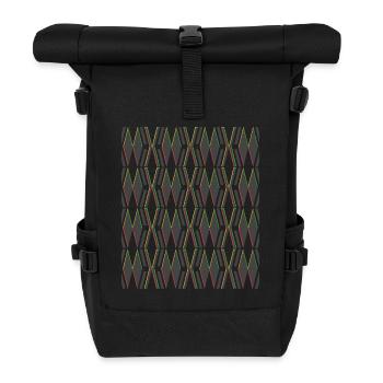 Criss Kreuz Design - Rolltop Rucksack - Schwarz - Vorne