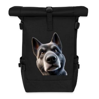 Hund Kopf 2 - Rolltop Rucksack - Schwarz - Vorne