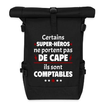 Certains super-héros sont comptables,cadeau noël - Sac à dos roll top - noir - Devant