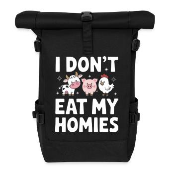 Vegetarian Vegan Veggie Vegetarian - Roll Top Backpack - black - Front