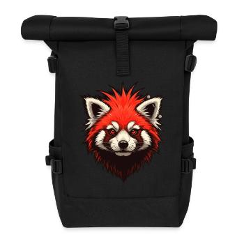 Red punk panda - Roll Top Backpack - black - Front