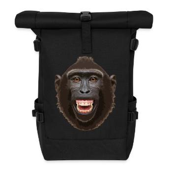 Affenkopf - Rolltop Rucksack - Schwarz - Vorne