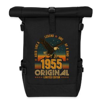Vintage 1955 70th Birthday Original 1955 Vintage - Roll Top Backpack - black - Front