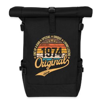 Rétro Vintage né en 1974 Millésime 1974 - Sac à dos roll top - noir - Devant