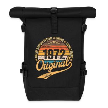 Retro Vintage geboren im Jahr 1972 Jahrgang 1972 - Rolltop Rucksack - Schwarz - Vorne