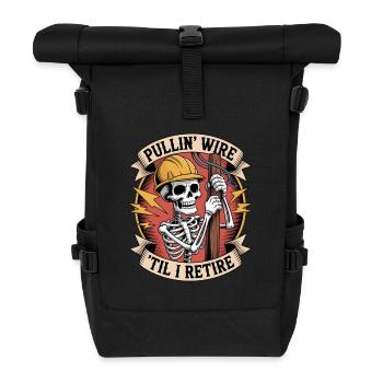 Funny Electrician Design for Men - Roll Top Backpack - black - Front