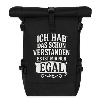 J’ai déjà compris ça, je m’en fiche - Sac à dos roll top - noir - Devant