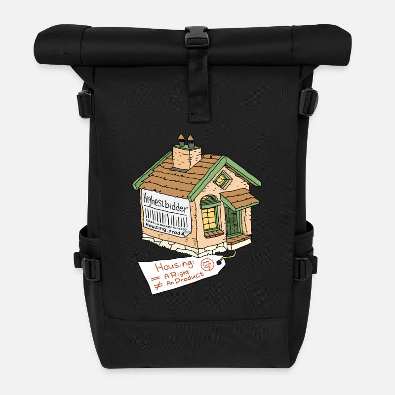 housing is a right - Roll Top Backpack - black