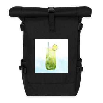 Refreshing Lime Cocktail Art - Roll Top Backpack - black - Front