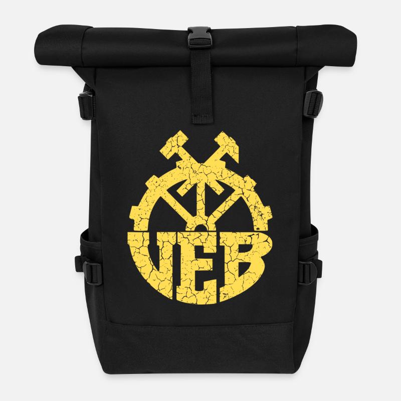 VEB - DDR Volks Own company - Retro - Roll Top Backpack - black
