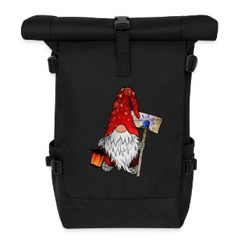 Blaulicht Wichtel Weihnachtsgnom - Rolltop Rucksack - Schwarz - Vorne