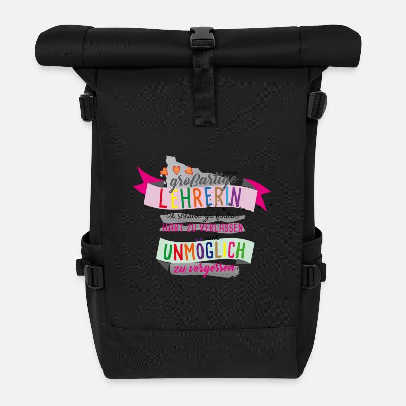 Großartige Lehrerin - Rolltop Rucksack - Schwarz