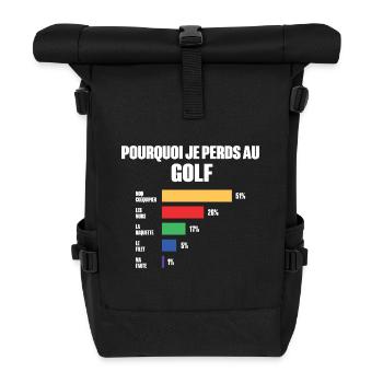 Maillot De Golf e peux pas j'ai Golf - Sac à dos roll top - noir - Devant