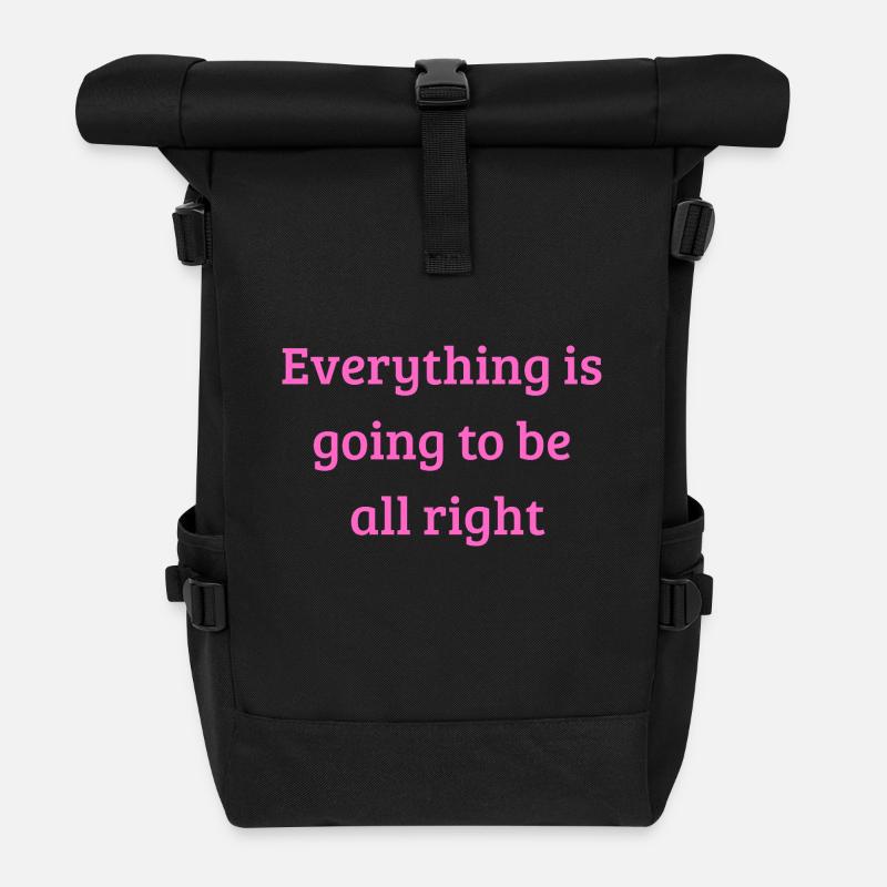 Everything is going to be all right - Rolltop Rucksack - Schwarz