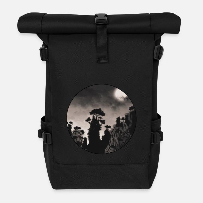paysage asiatique - Sac à dos roll top - noir