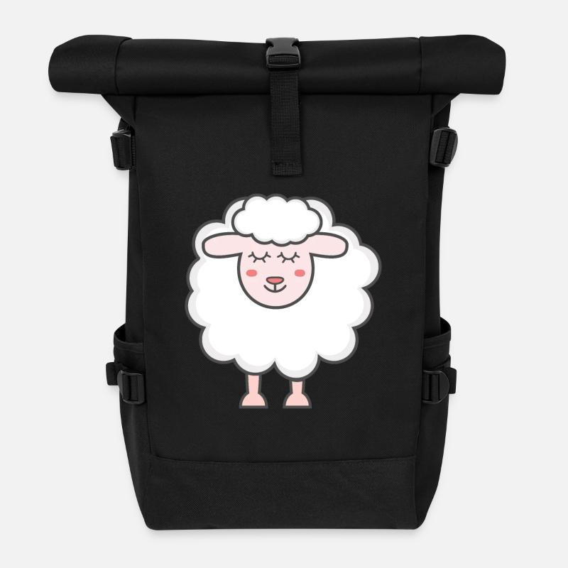 Schaf - Rolltop Rucksack - Schwarz