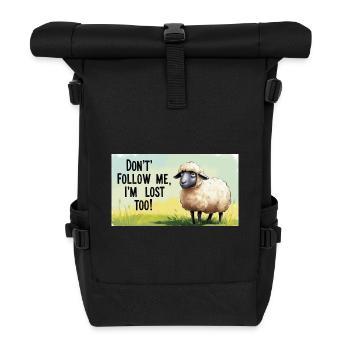 Schaf "Don t follow me - i m lost too!" - Rolltop Rucksack - Schwarz - Vorne