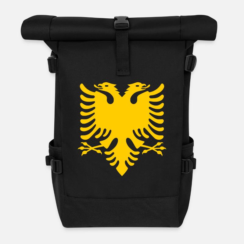 albania Albanian Eagle - Roll Top Backpack - black