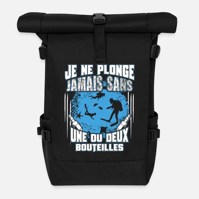 Une ou deux bouteilles - Sac à dos roll top - noir