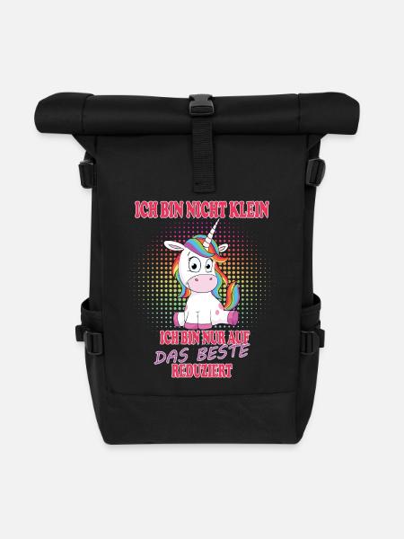 Einhorn - Rolltop Rucksack - Schwarz