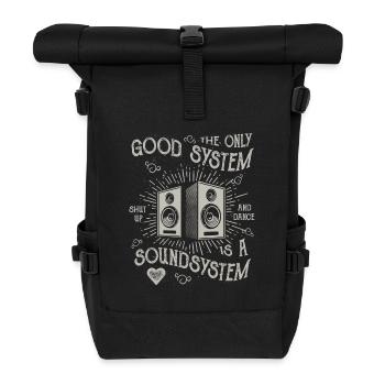SOUND SYSTEM - T-shirt DJ drôle de cadeau - Sac à dos roll top - noir - Devant