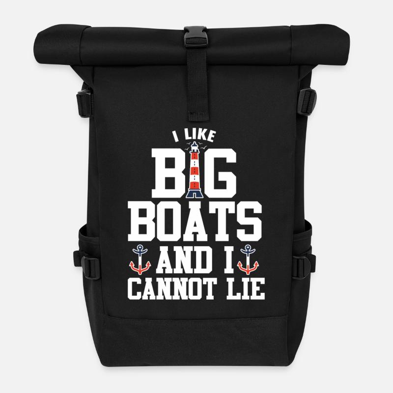 J'aime les gros bateaux et je ne peux pas mentir - Sac à dos roll top - noir