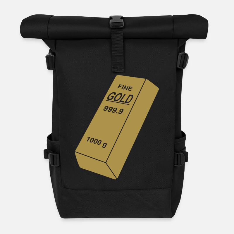 lingot d'or - Sac à dos roll top - noir