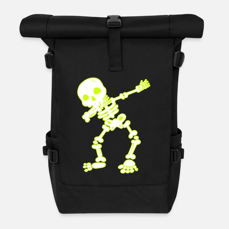Halloween Dab Dance Skeleton I Dabbender spirit - Roll Top Backpack - black