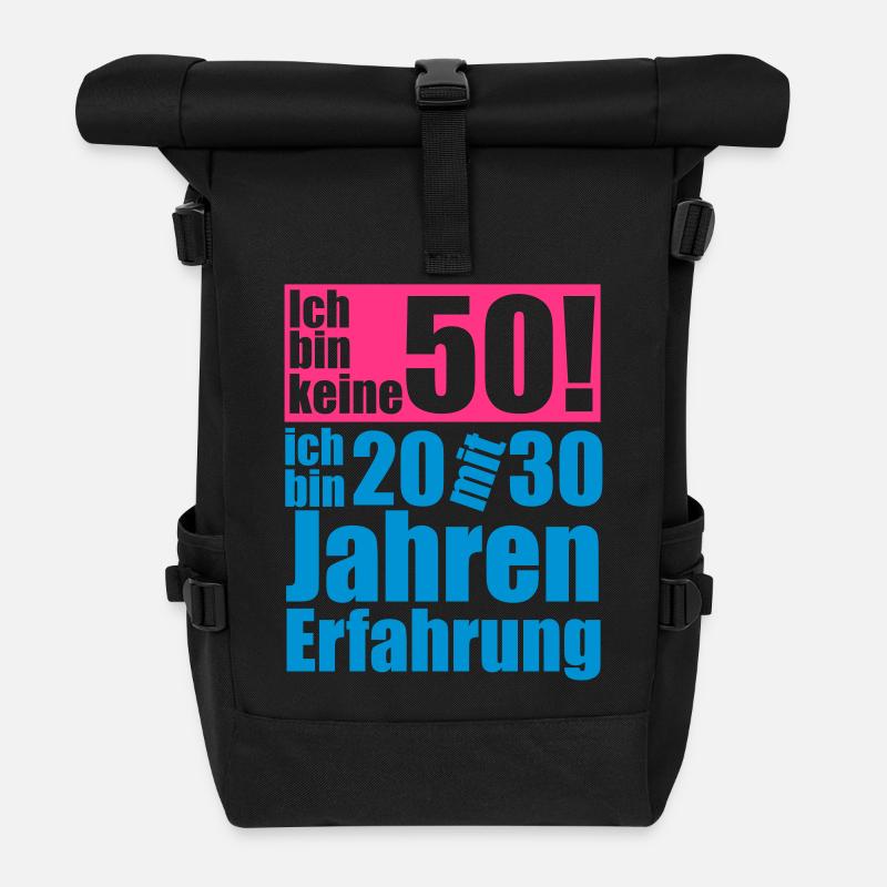 Ich bin keine 50! - Rolltop Rucksack - Schwarz