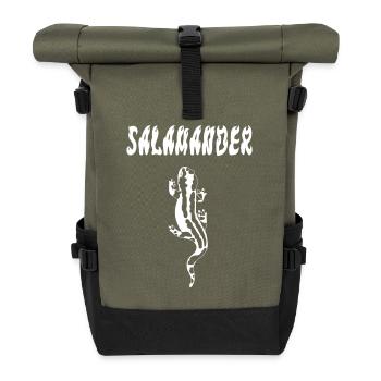 White salamander - Roll Top Backpack - olive/black - Front