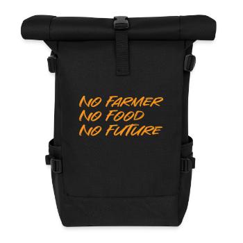 No Farmer No Food No Future - Rolltop Rucksack - Schwarz - Vorne