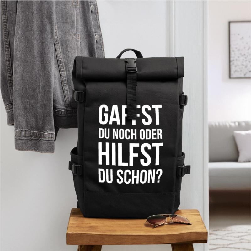 Gaffst du noch oder hilfst du schon? Rolltop Rucksack