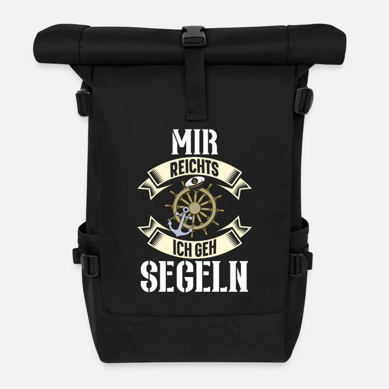 Segeln Segler Segelboot - Rolltop Rucksack - Schwarz