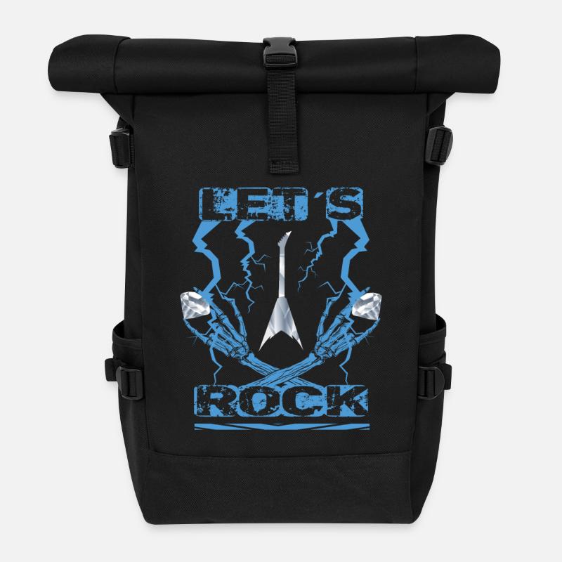 Rock Musiker - Rolltop Rucksack - Schwarz