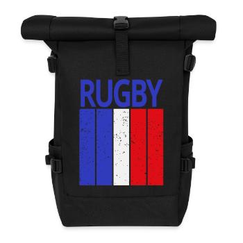 rugby, fan de rugby, rugbyman - Sac à dos roll top - noir - Devant