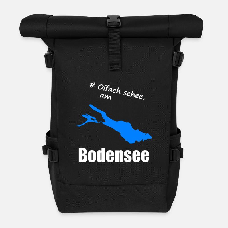 # Oifach schee, am Bodensee - Rolltop Rucksack - Schwarz