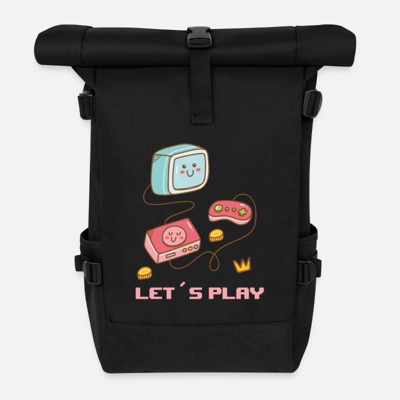 Kawaii Gaming - Sweet fun! - Roll Top Backpack - black