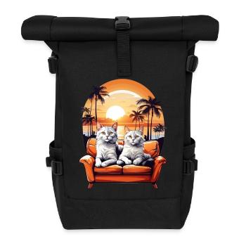 Katzen am Meer - Rolltop Rucksack - Schwarz - Vorne
