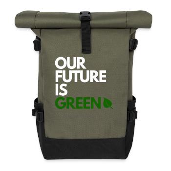 NOTRE AVENIR EST VERT - Sac à dos roll top - olive/noir - Devant