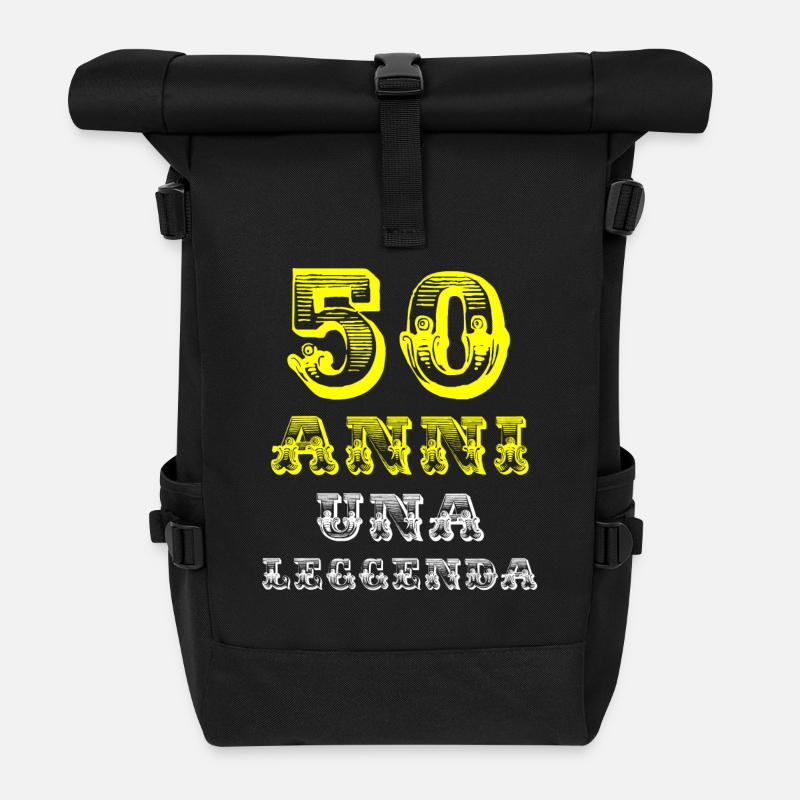 50 Years T-Shirt - Roll Top Backpack - black