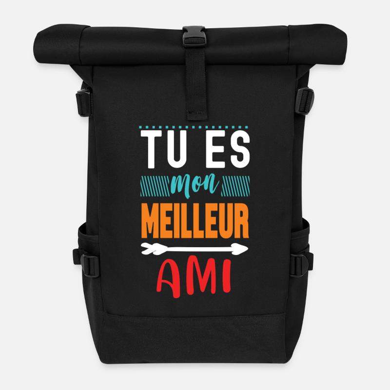 Tu es mon meilleur ami - Sac à dos roll top - noir
