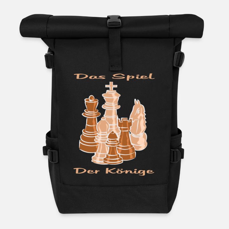 Schach figuren - Rolltop Rucksack - Schwarz