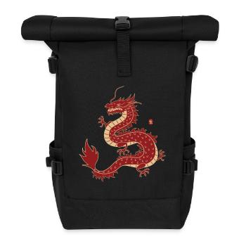 Traditioneller chinesischer Drache - Rolltop Rucksack - Schwarz - Vorne