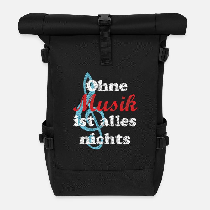musik - Rolltop Rucksack - Schwarz