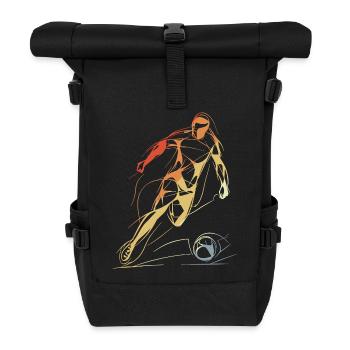 Vintage Fußballspieler Skizze - Rolltop Rucksack - Schwarz - Vorne