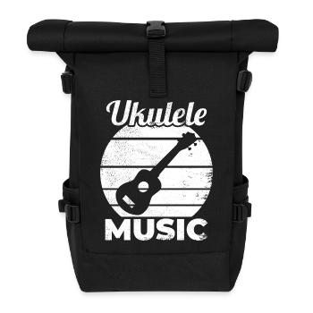 Lustige Ukulele Musik - Rolltop Rucksack - Schwarz - Vorne