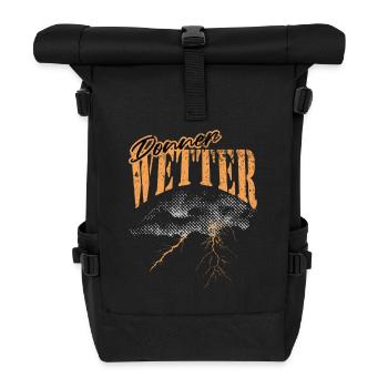 Thunderstorm Weather Graphic Design - Roll Top Backpack - black - Front